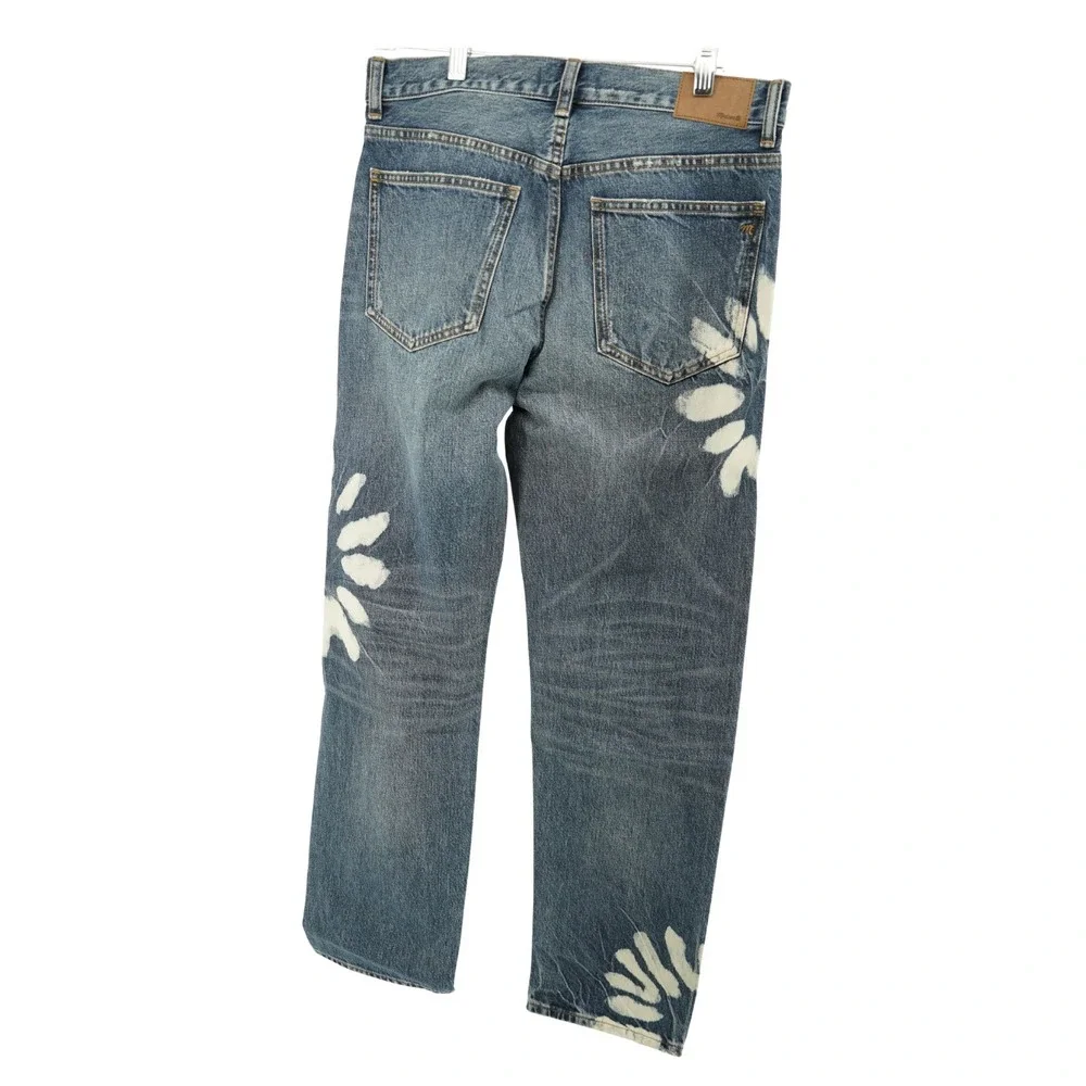 Madewell The Dean Easy Straight Jeans Womens 27x31 Blue Shibori Wash NWT $168 - Picture 7 of 9